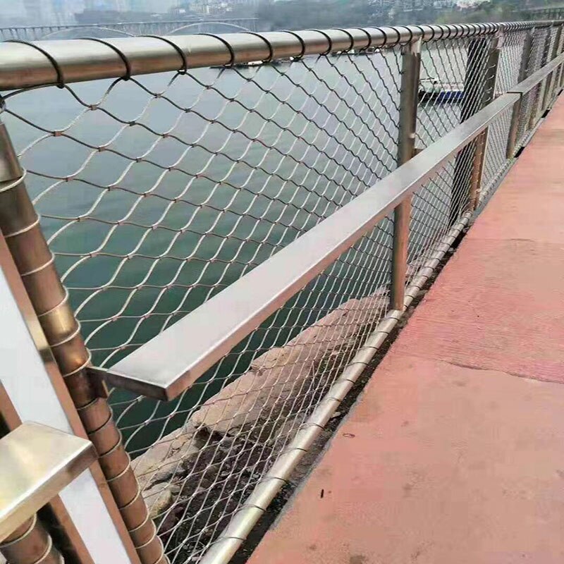 Corrosion Resistant AISI304 wire rope mesh net as balustrade security net/ cable webnet
