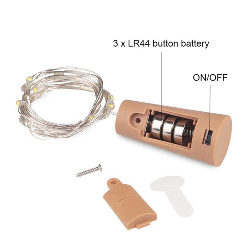 2M 20 LED Mini LED vacaciones cadena botella de luces tapón vidrio artesanal para interior exterior boda Navidad luces Led Decoración