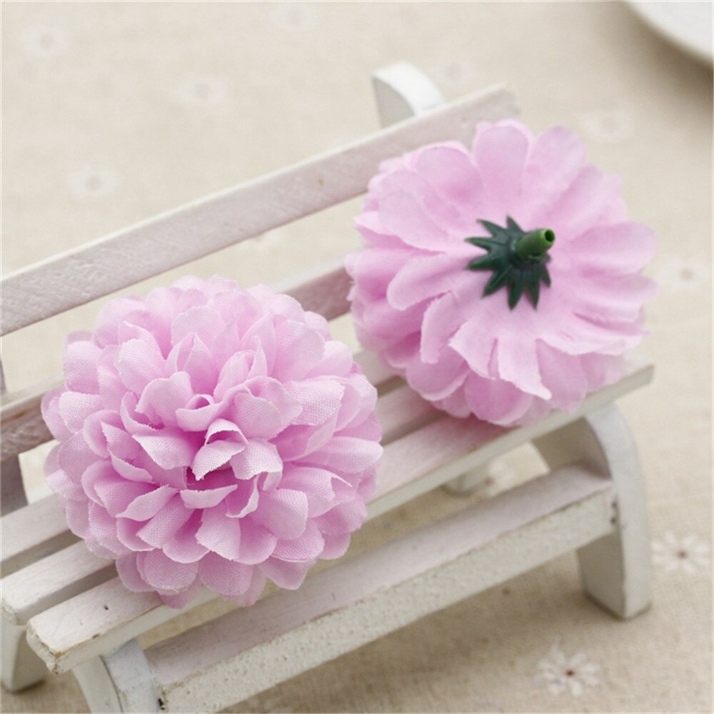 Chenap-pompon à œillet artificiel en soie | Tête de fleurs pour décoration de voiture de mariage, fournitures de fleuriste décoratives diy, fleurs: Light purple