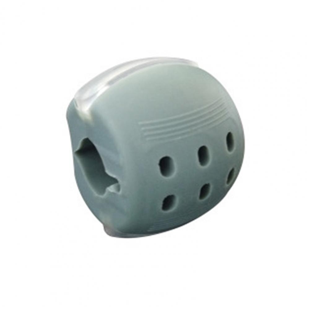 Dispositif d'exercice de mâchoire en silicone de alimentaire, balle d'entraînement musculaire à mâcher faciale: Gris