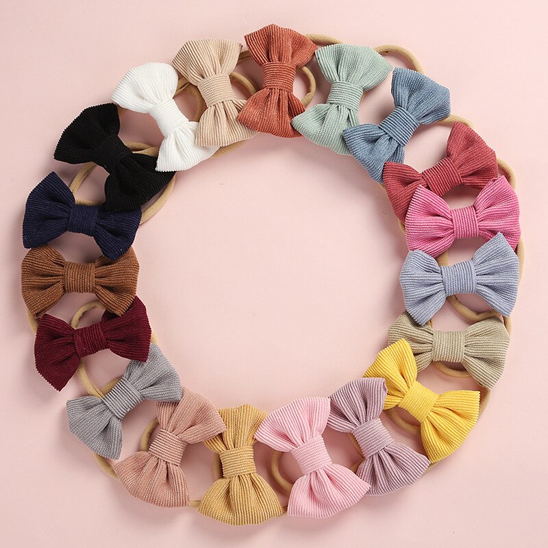 Cute Baby Girl Headband Nylon Bows Elastic Newborn Kids Turban Hair Band Headbands For Girls Haarband Baby Hair Accessories