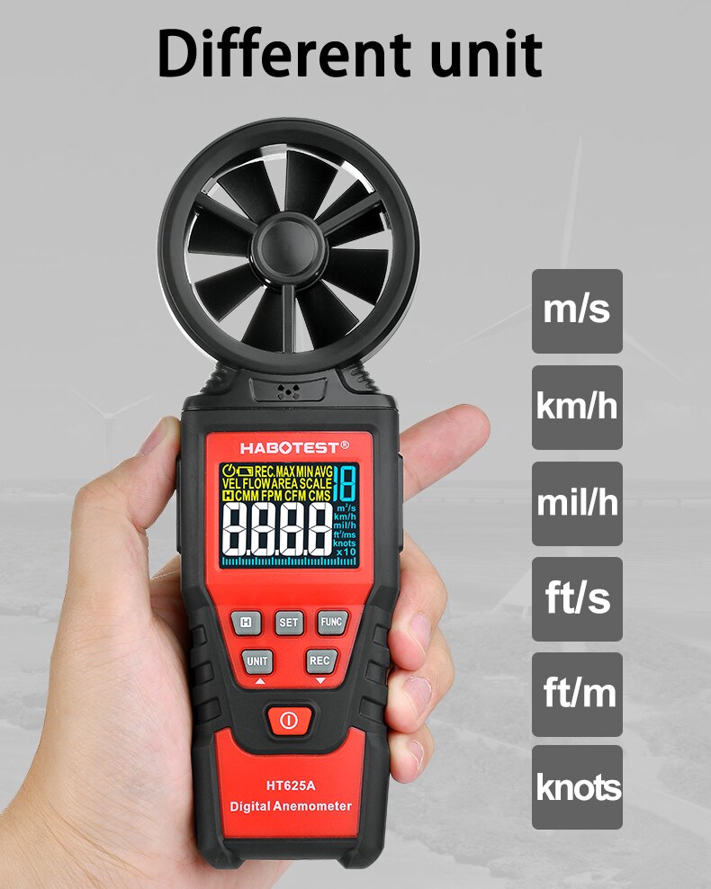 Digitale Anemometer Ветромер Wind Meter Wind Gauge 풍속계 탄속측정 Измеритель Скорости Ветра Windmeter Habotest HT625A