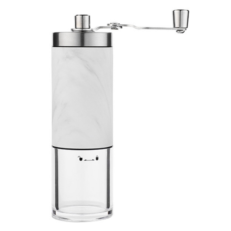 Hand Grinder Small Coffee Bean Grinder Adjustable Thickness Manual Grinder Stainless Steel Burr Grinder: white