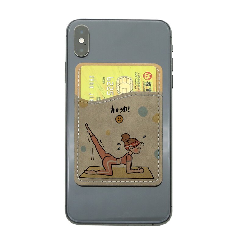 20pcs/lot Blank Sublimation PU-Leather Card Bag Holder Stick on Mobile Phone for Heat transfer Printing Blank consumables DIY