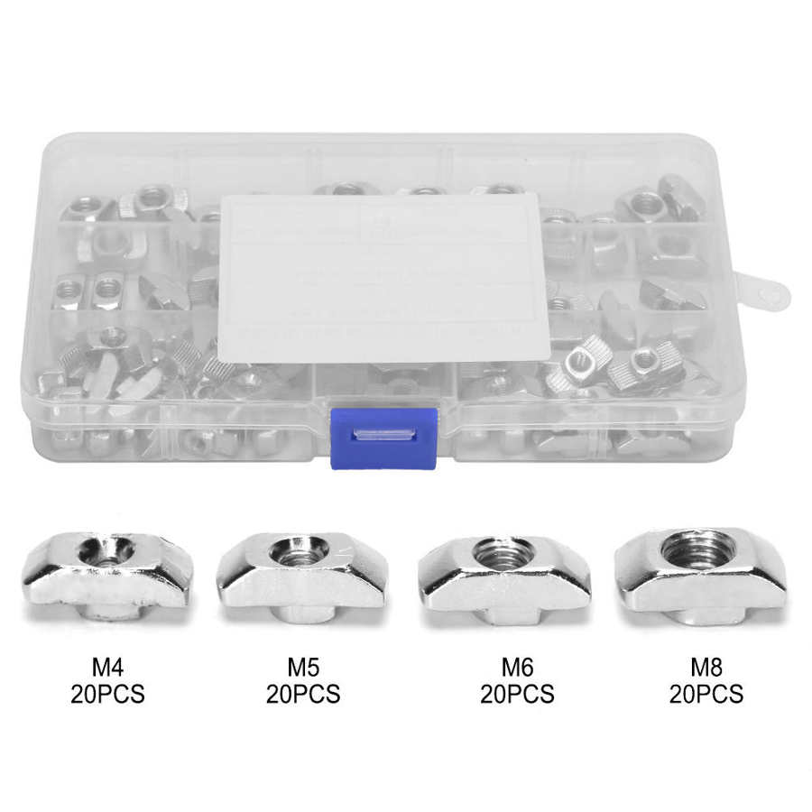80x T Slot Slider Nut /M5 M6 M8 Hardware Fasteners for 4040 Aluminum Profiles