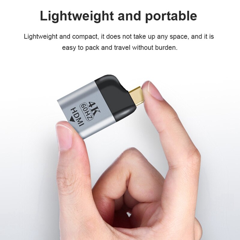 Video Converter Cable USB-C Male to HDMI Mini Display Port 4K60Hz Female Jack
