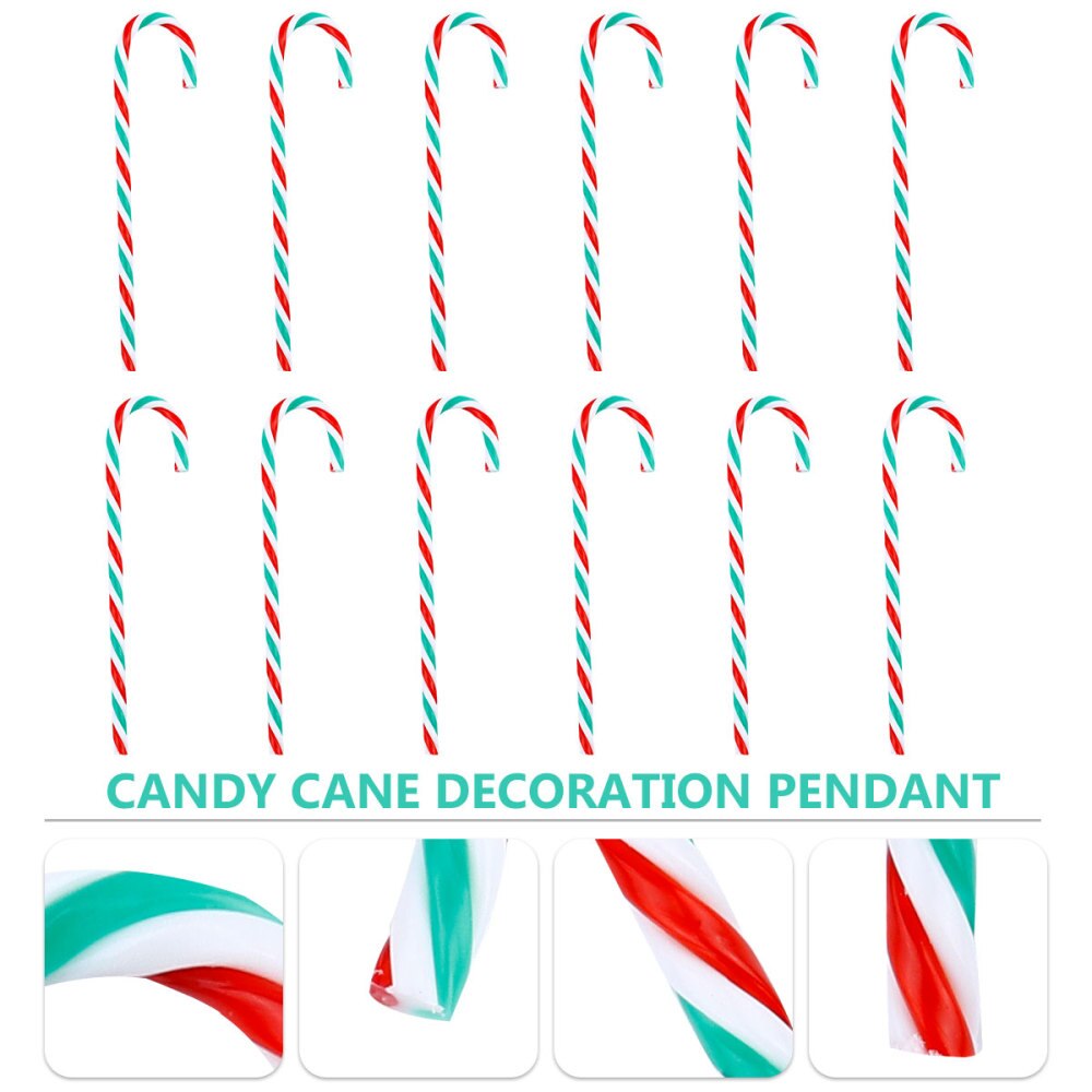 12 stuks decoratieve hangers in de vorm van een zuurstok, hangende kerstboomdecoratie in de vorm van een zuurstok