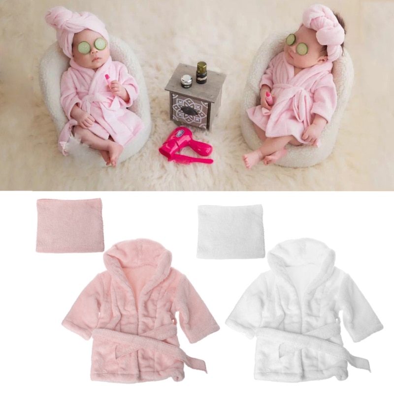 Bathrobes Wrap Newborn Photography Props Baby Photo Shoot Robe