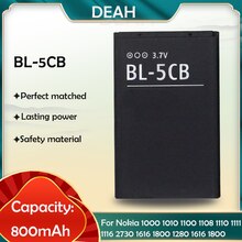 1-2 Stuks 800Mah BL-5CB BL5CB Lithium Telefoon Batterij Voor Nokia 1000 1010 1100 1108 1110 E60 3600 3660 6620 6108 Vervanging Mobiele