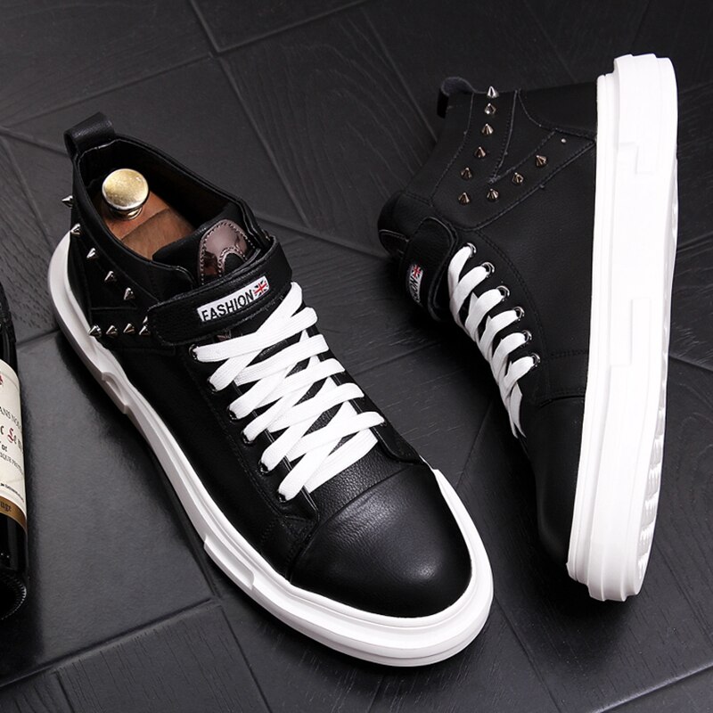 Stephoes Neue Männer hoch oben lässig Schuhe Frühling Herbst Metall Nieten Freizeit Stiefeletten Hüfte hüpfen Turnschuhe Zapatos hombre