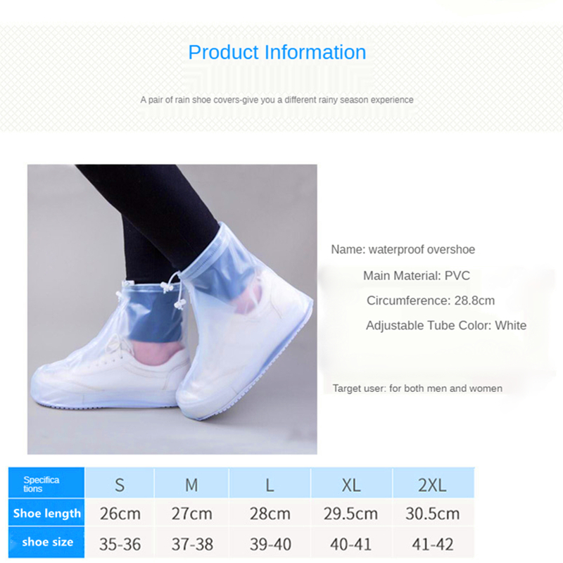 Silicone Waterproof Shoe Cover Unisex Shoes Protectors Rain Boots for Indoor Outdoor Rainy Reusable non-slip shoe Cover