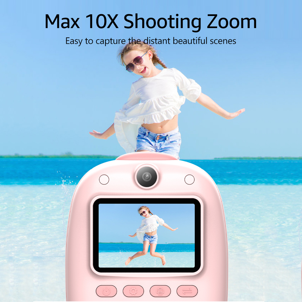 Appareil photo numérique pour enfants caméras à impression instantanée batterie au Lithium intégrée double objectif de caméra 26MP 1080P résolution HD pour appareil photo pour enfants