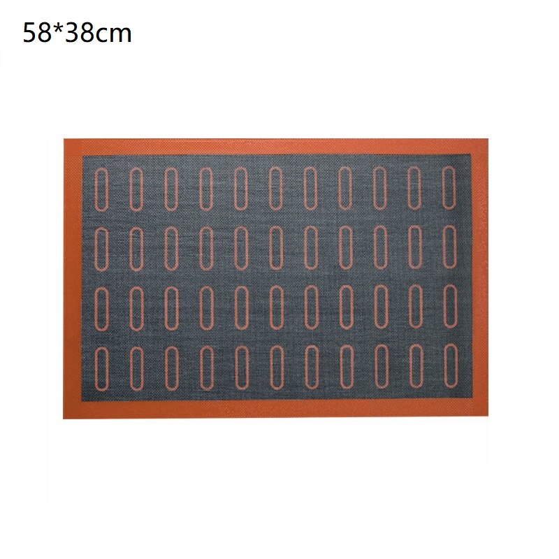 Heat Resistant Oven Sheet Liner Baking Mat For Cookie /Bread/ /Biscuit/Puff/Eclair Perforated Silicone Pastry Nonstick Mat Tool: 58X38cm