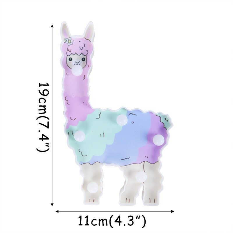 18/19/22cm led natlys flamingo alpaca enhjørning lampe led 3d malet lampe børneværelse boligindretning enhjørning bordlamper