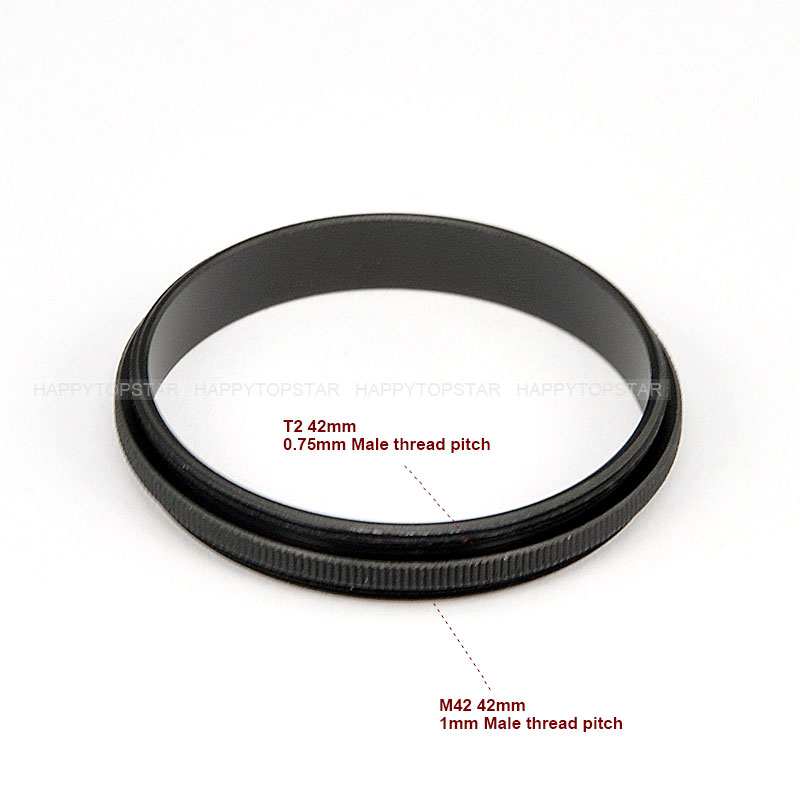 M42 (42mm 1mm Paso de rosca) a T2 (42mm 0,75mm paso de rosca) M42-T2 mm adaptador de anillo de acoplamiento macho a macho para filtro de lente