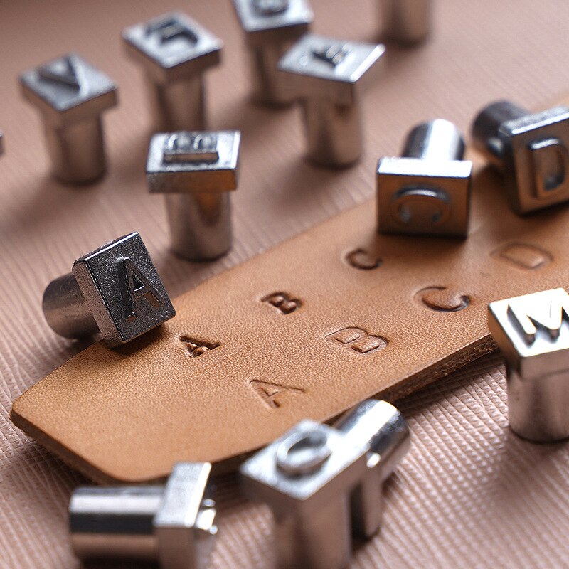 Poinçon pour impression de cuir, 36 pièces, lettres et chiffres, Alphabet, artisanat d&#39;art, outils de sculpture à la main, fabrication de cuir de personnalité, bricolage