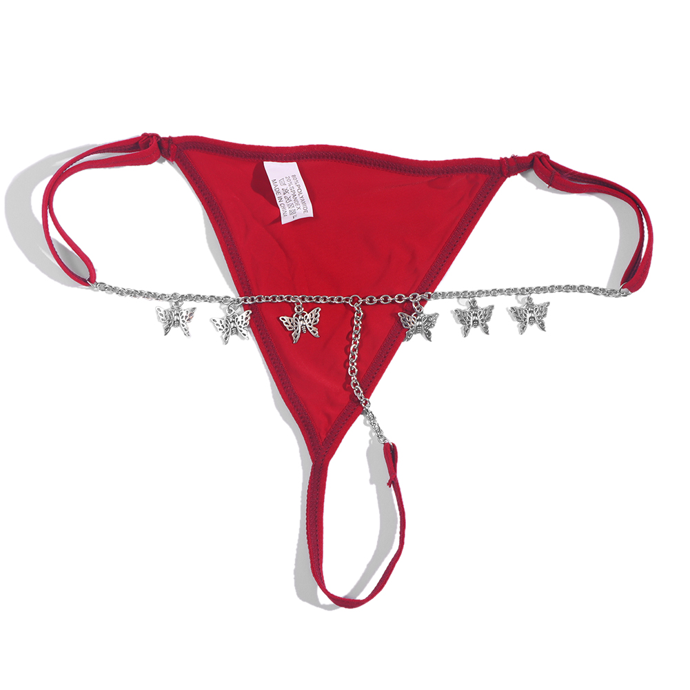 Sexy Zilver Kleur Custom Vlinder Taille Body Ketting Voor Vrouwen Personalied Multicolor Bikini Thong Ondergoed Body Sieraden