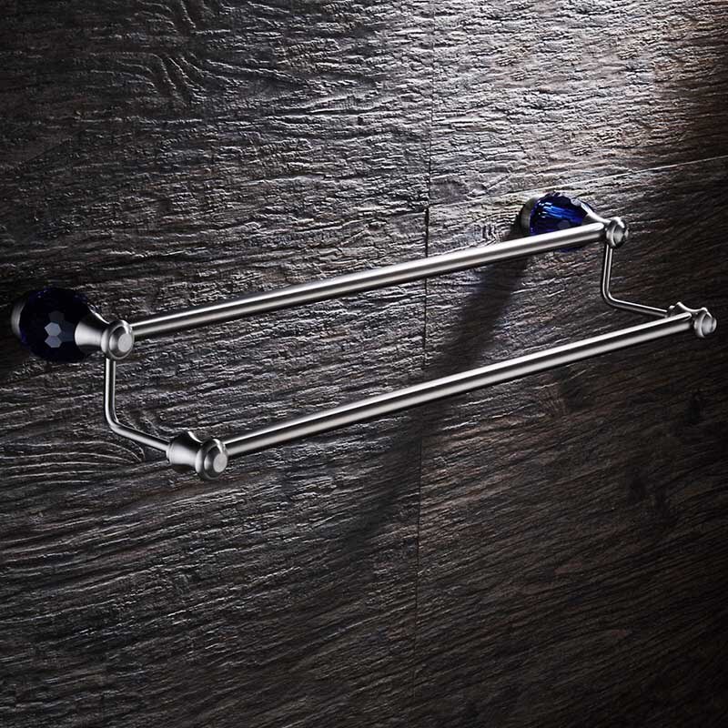 WEYUU Blue Crystal Bathroom Accessories Towel Bars ,Soap Basket,Robe Hooks,Towel Ring Stainless Steel Bathrooms Hardware Sets