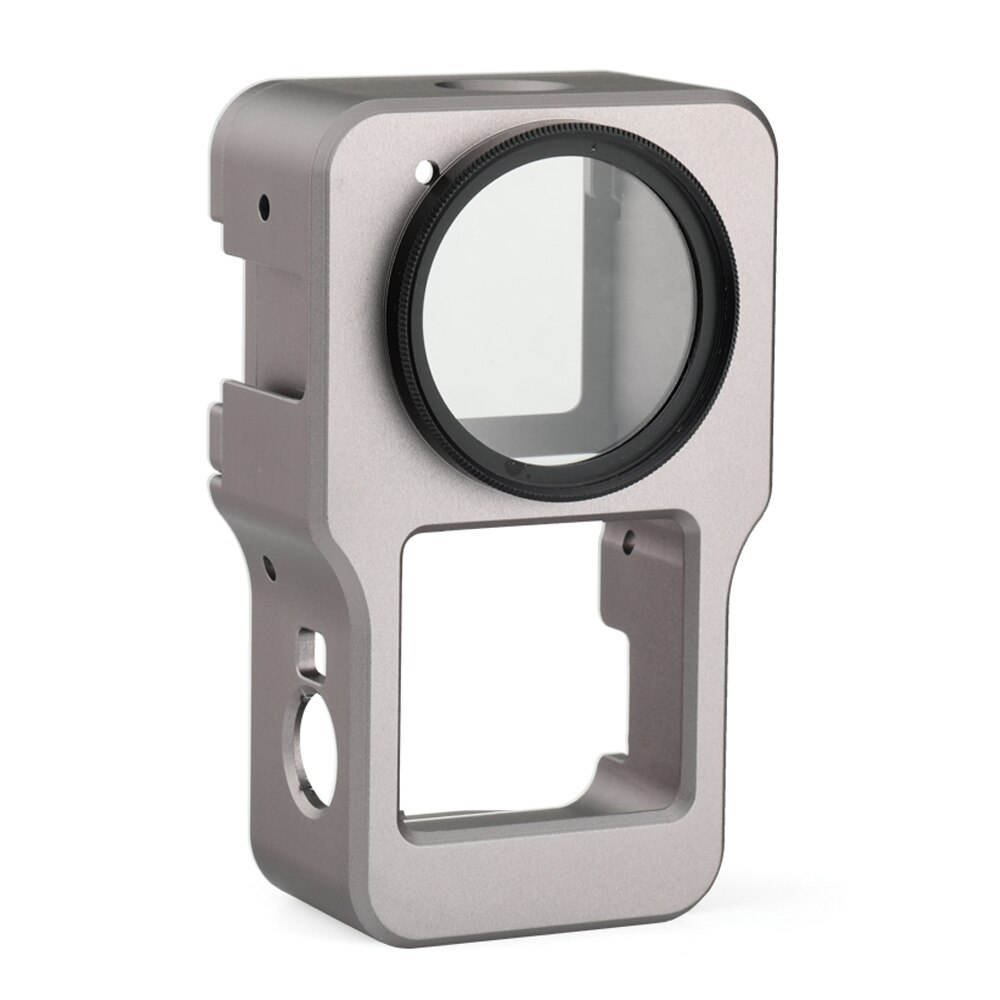 Aluminium Legierung Schutzhülle für DJI Aktion 2 Metall fallen Rahmen KäFeige + UV Objektiv Filter für DJI Osmo Aktion 2 kamera Zubehör: Silber-