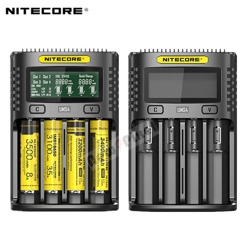 Tijd beperkte Verkoop Originele NITECORE UMS4 3A Intelligente Sneller Opladen Superb Charger met 4 Slots Uitgang Compatibel AA Batterij