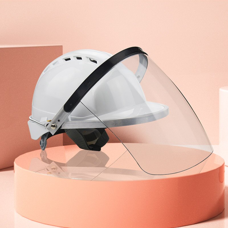 Veiligheid Helm Gezicht Scherm Transparante Elektrische Lassen Gepolijst Anti-Splash Volledige Bescherming Gezicht Harde Hoed Spuiten Maaien Werk