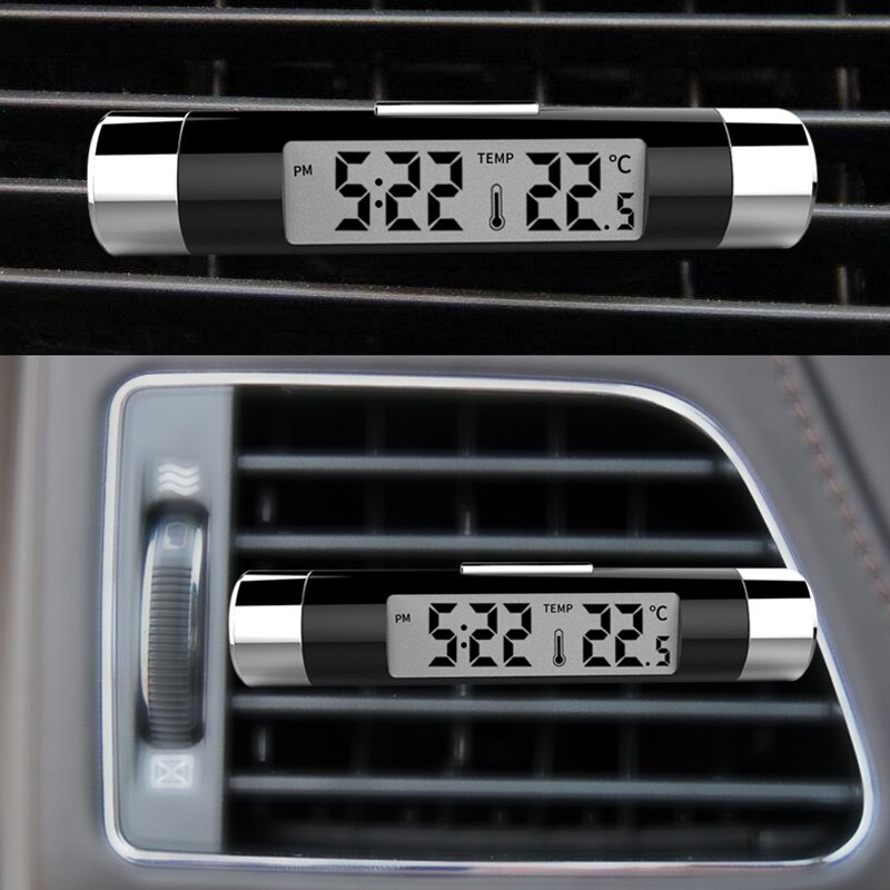 Auto Lcd Clip-On Digitale Thermometer Klok Blauwe Achtergrondverlichting Voor Chevrolet Cruze Opel Mokka Astra J Hyundai Solaris Accent