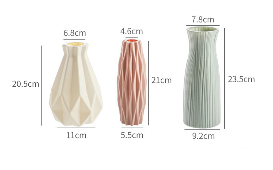 Blomma vas dekoration hem plast vas vit imitation keramisk blomkruka korg nordiska dekoration vaser för blommor