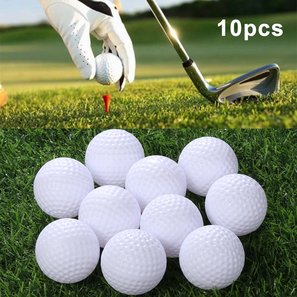 10Pcs White PU Foam Soft Sponge Golf Ball Light Weight Practice Golf Balls Flexible True Flight Air Ball Indoor Sports Accessory