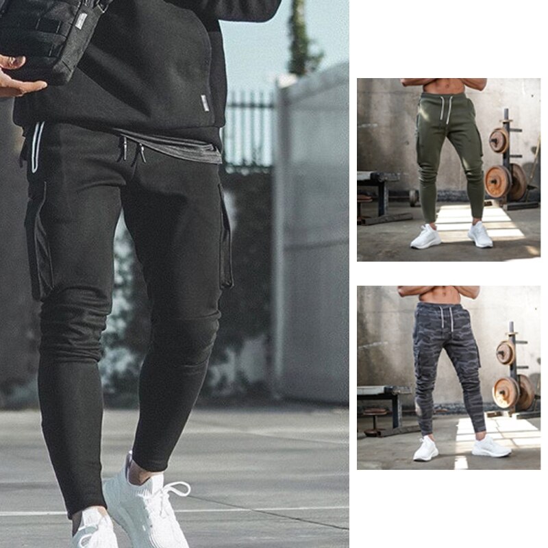 Trendy herrebukser herre fitnessbukser herre løse træningsbukser sportsbukser stramme