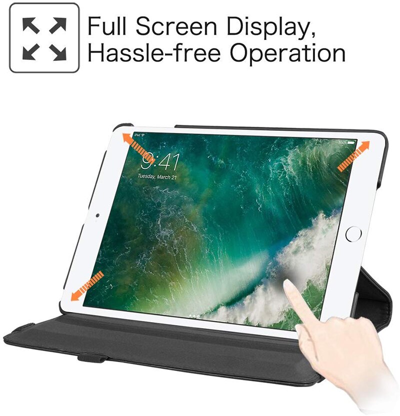 Dla iPad 9.7 przypadku 360 stopni obracanie etui ze skóry PU z klapką dla iPad 9.7 2017 2018 przypadku a1893 dla funda ipad Air 1/5 Air 2/6 przypadku