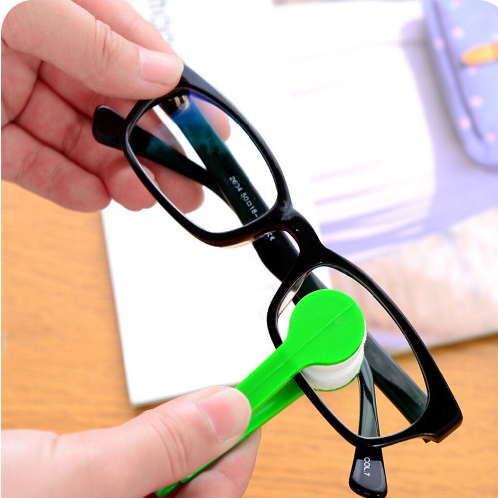 1PC 5Color Mini Microfiber Two-side Sunglasses Brush Eyeglass Cleaner Brush Spectacles Rub Cleaner Glasses Clean Tool Brush