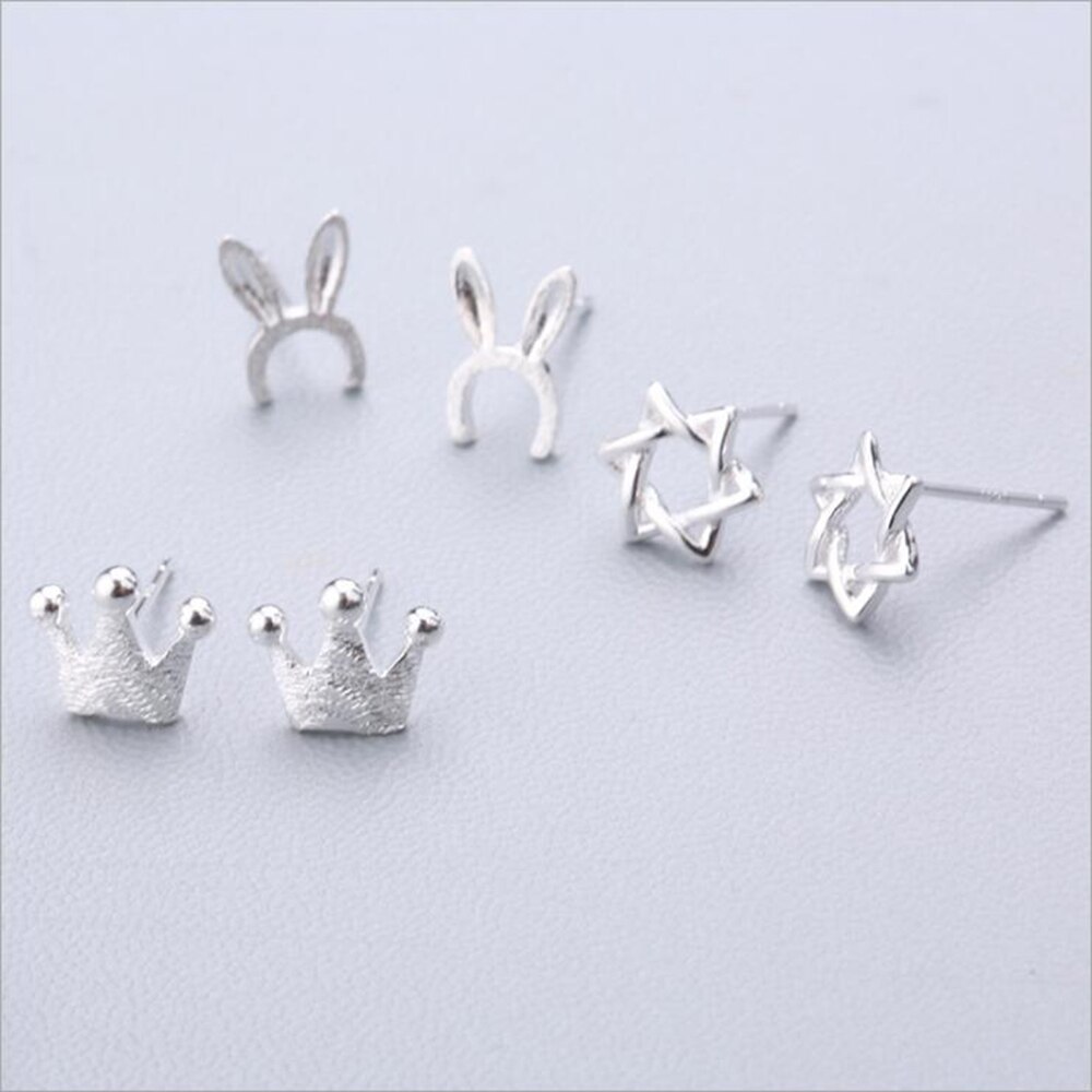 XIYANIKE Geometry Earring 925 Sterling Silver Cute Stud Earrings Ear Needle Simple Personality For Women 91-108