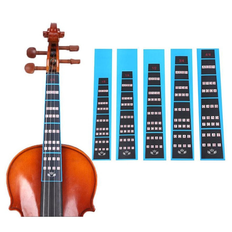 Violin Finger Guide Fingerboard Sticker 1/8 1/4 1/2 3/4 4/4 Violin Intonation Label Fretboard Chart for Kid Practice Beginners