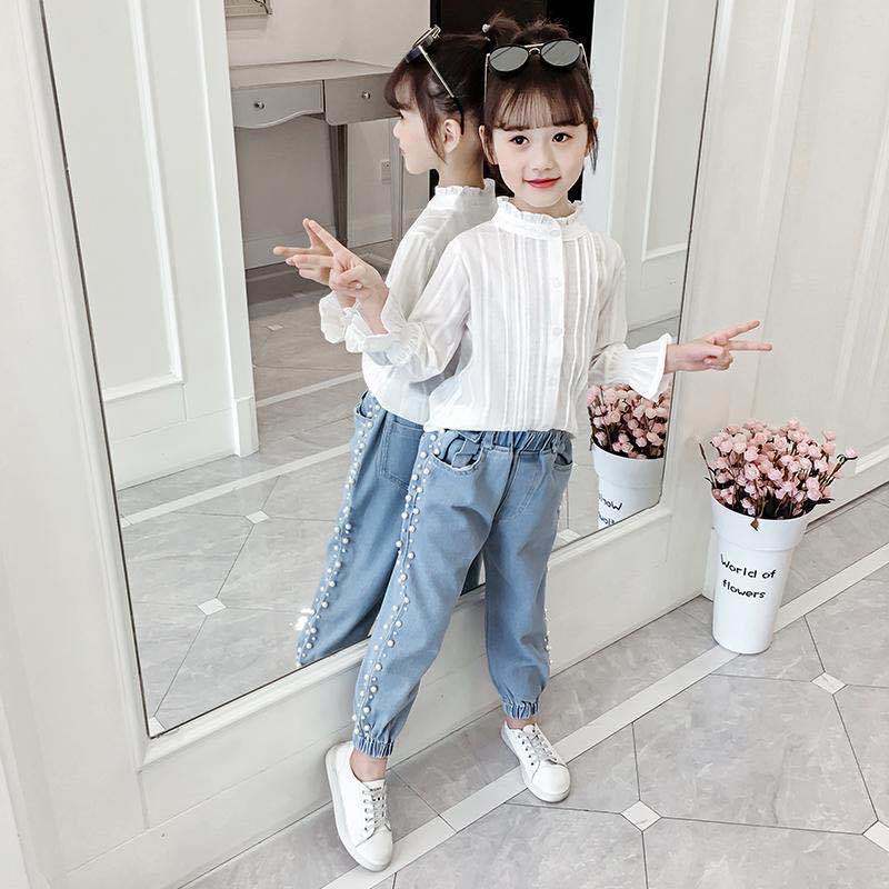 Mädchen Weiße Bluse freundlicher Dünne Sonnenschutz Hemden Langarm Kleidung Sommer freundlicher Mädchen Moskito Shirt Kleidung T59