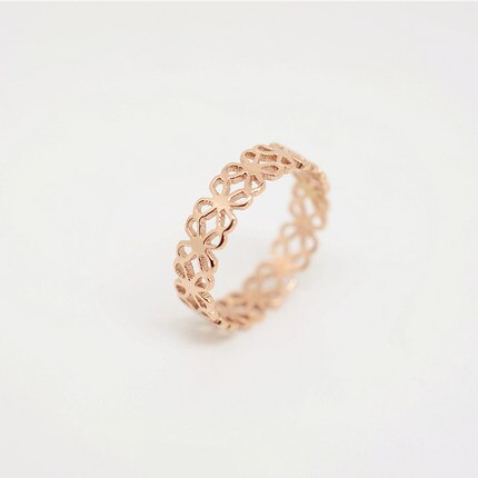 Yun ruo anel 2020 cores dourado rosa, flor vazado anel de dedo para mulher menina presente de casamento joia aço inoxidável 316l nunca desaparece