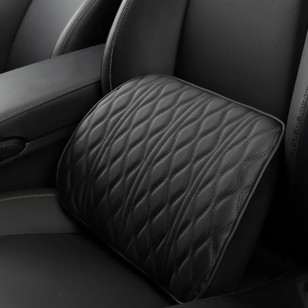 Car Headrest Lumbar Support Memory Foam Vertebral Lumbar Support Car Neck Pillow Back Cushion Office Car Interior Accessories: GRAY