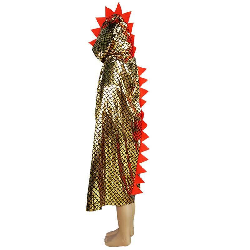 Børn halloween kostumer tegneserie hættekappe kappe børn maskerade cosplay kostume rekvisitter 110cm: Guld