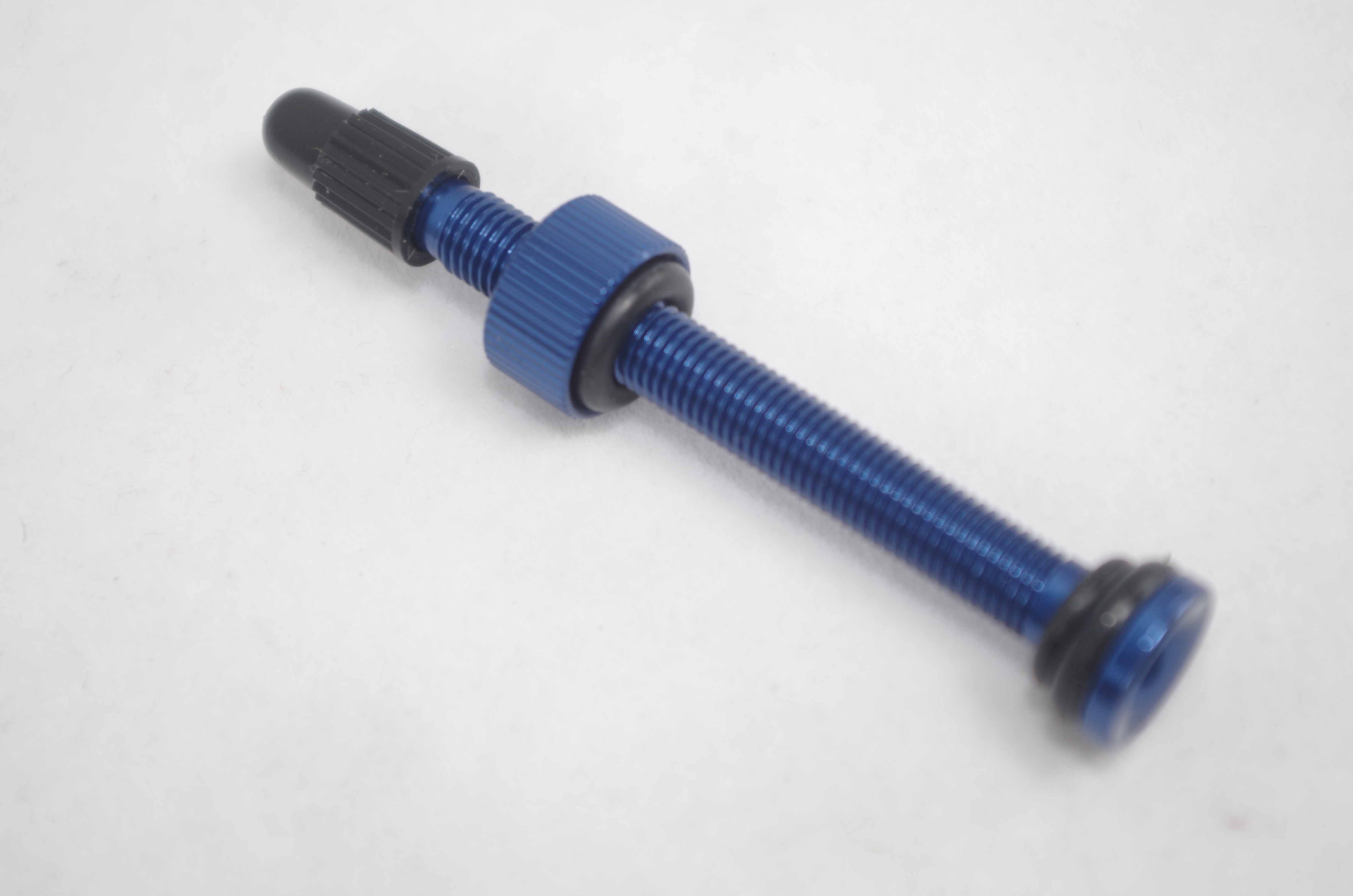 Deerobust-Válvula de aluminio Presta para bicicleta de carretera, sin tubos, rojo, verde, negro, morado, azul, dorado, naranja, 69mm de longitud + cinta: Sky Blue