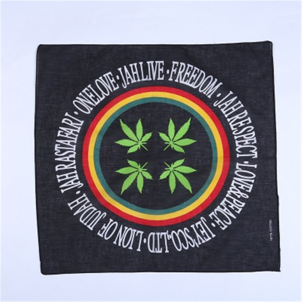 Foulard carré en coton à imprimé de feuilles, multifonctionnel, style hip hop, pour l&#39;extérieur, JQ012