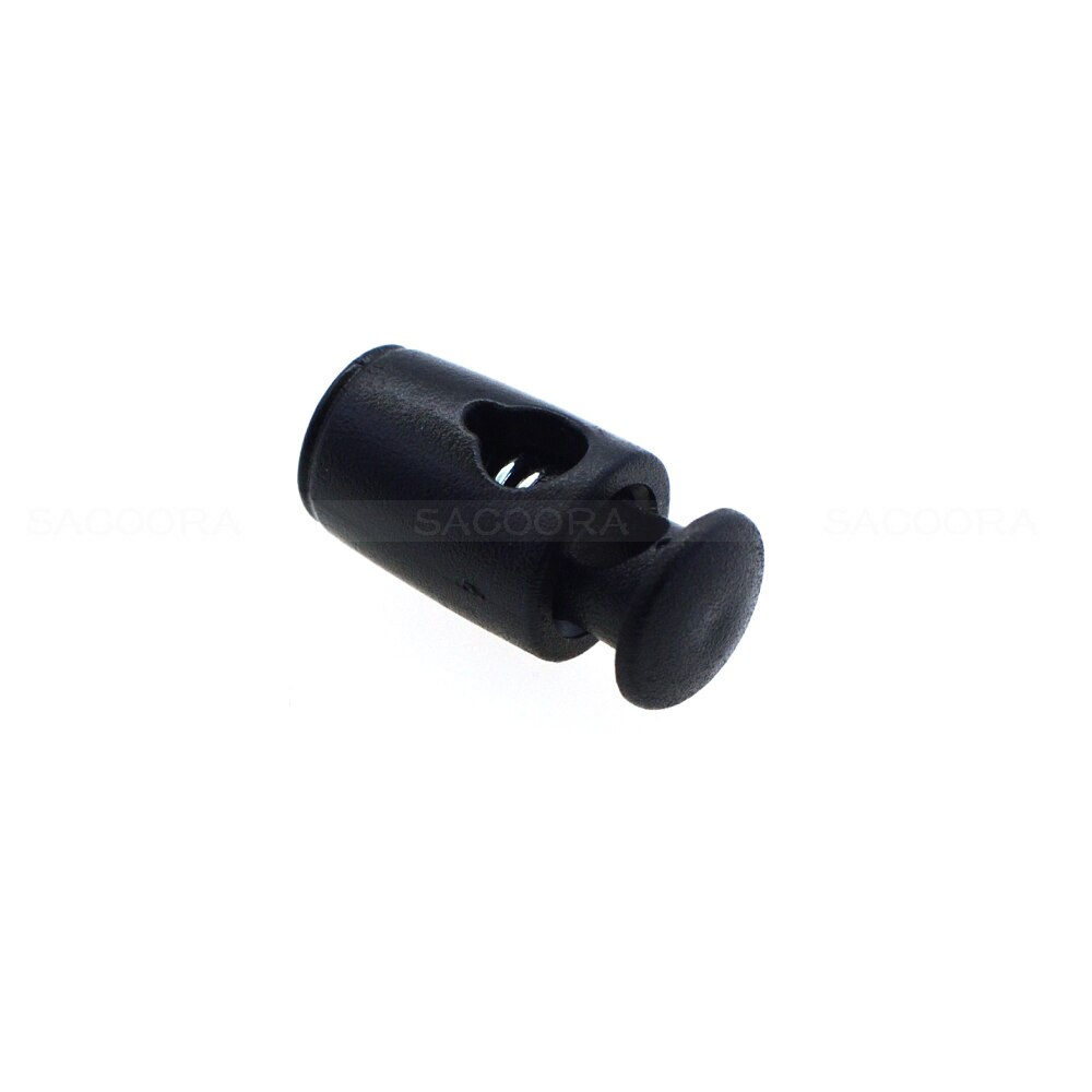 Cord Lock Stopper Cylinder Barrel Plastic Black Toggle Clip For Garment Accessories/Bags/Shoe Lace