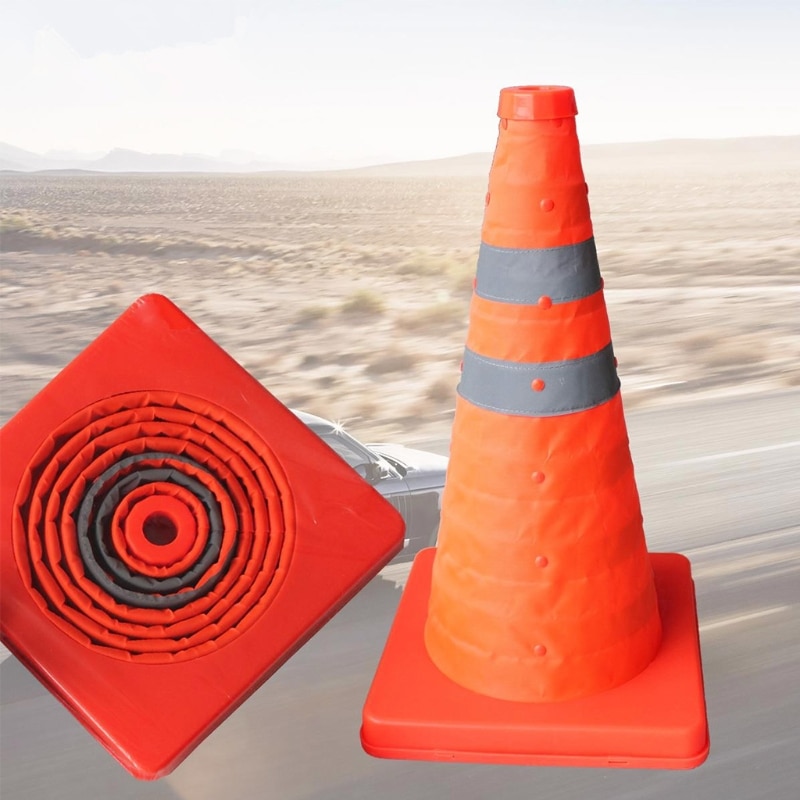 42cm folde færdselssikkerhedsadvarselsskilt trafikkegle orange reflekterende tape