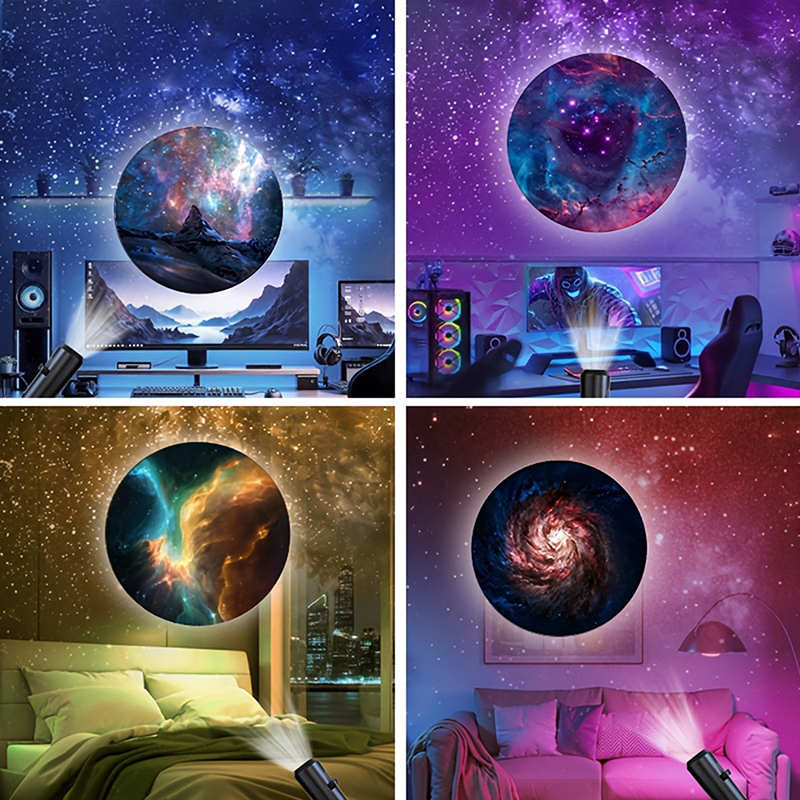 LED Galaxy Projection Light with 10 Picture Changes Starry Sky Night Light LED Galaxy Projector for Room Decoration