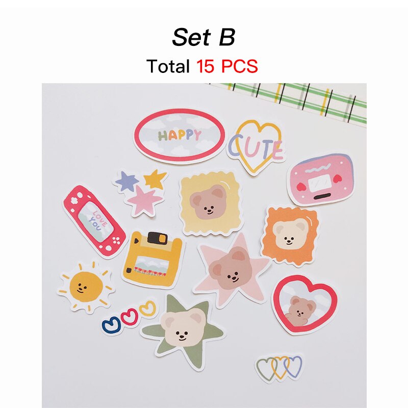 Funny Bear Stickers DIY Stationery: Set B
