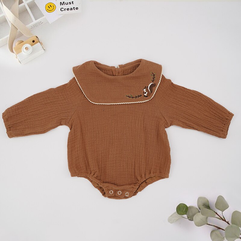 bébé fille vêtements automne hiver infantile bambins barboteuse combinaison ensemble mignon tenue pour filles Boutique de: Romper Coffee / M(12-18M)