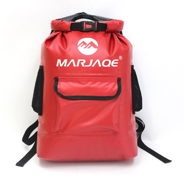 estilo RollTop mochila impermeable 22L arriba bolsa hermética 0,55 MM 500D Lona de PVC acolchado doble correas de hombro: Red