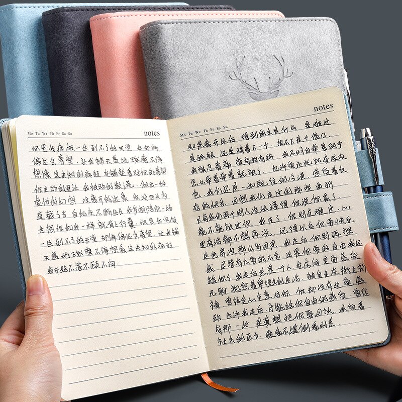 Super Thick Leather A5 Notebook Diary Journal Weekly Planner Agenda Note Books Hasp Business Office Daily Work Notebook Notepad