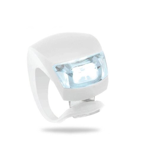 Luces de bicicleta, cabeza LED de silicona rueda de luz delantera de la bicicleta trasera, luz de ciclismo impermeable, luces de advertencia de scooter para niños: Wh shell white light