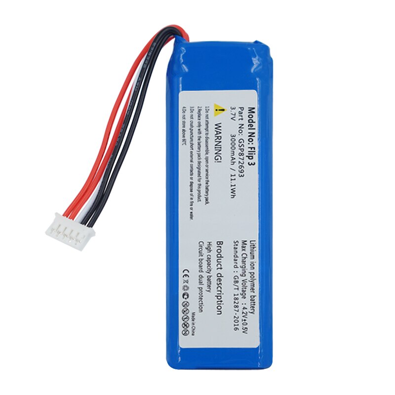 GSP872693 batterie pour JBL Flip 3 Flip 3 gris GSP872693 P763098 03 3.7v 3000mah batterie de + outils