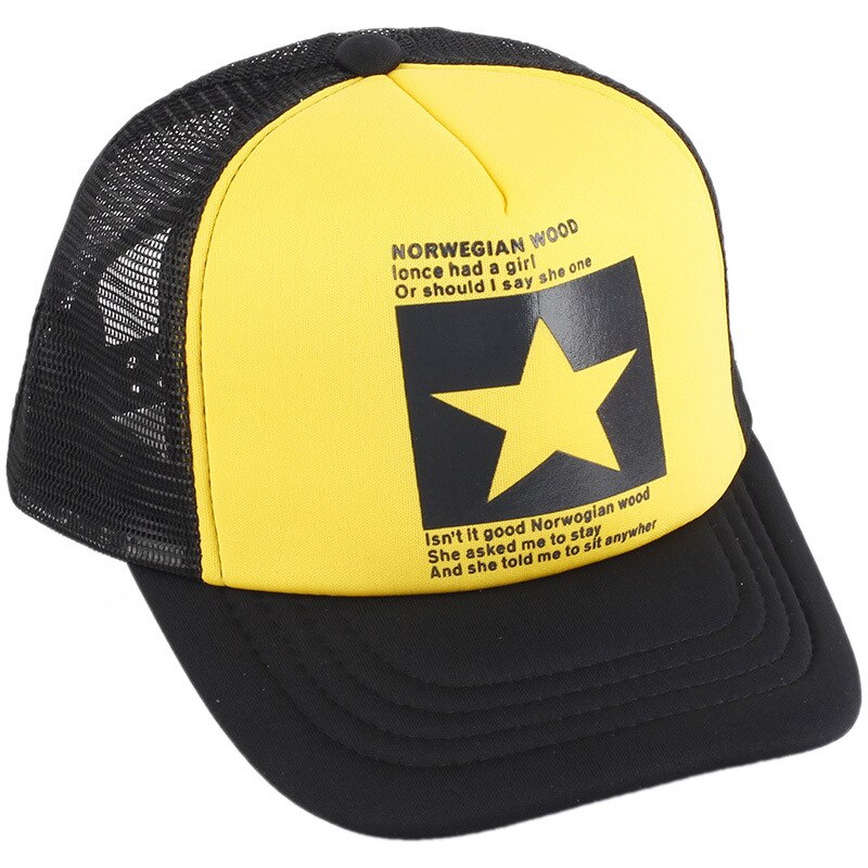 Summer multicolor baseball caps for men and women multicolor hollow hats five-pointed star style hip-hop city rebound unisex