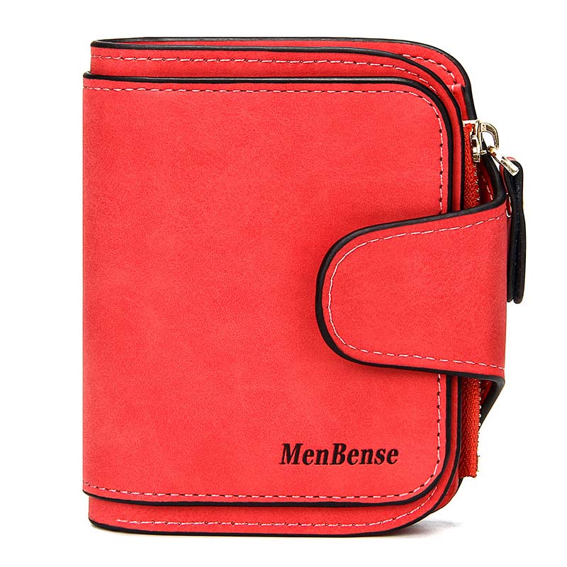 Lady Snap Fastener Zipper Short Clutch Wallet Solid Letter Small Female Purse Short Purse Vintage Matte Women Wallet: RD